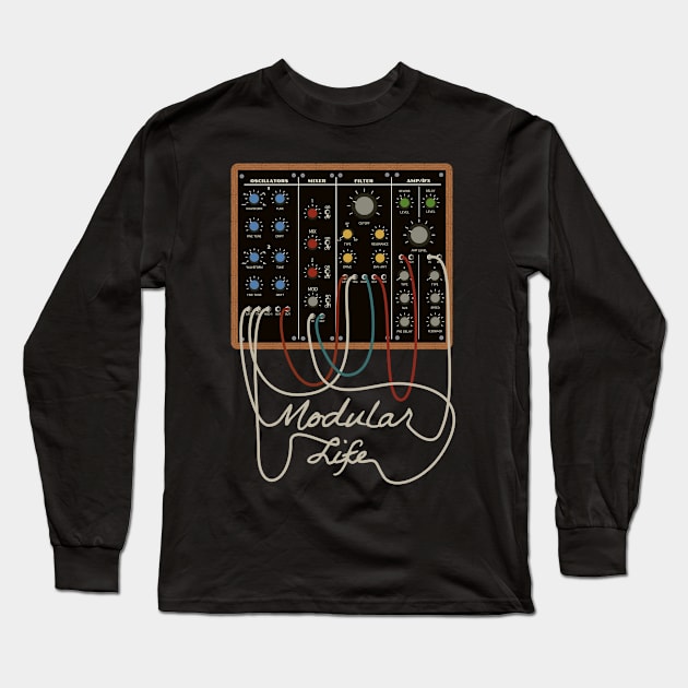 Modular Synthesizer Long Sleeve T-Shirt by Mewzeek_T